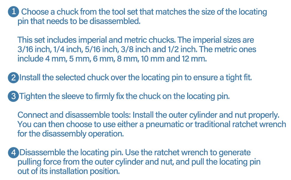 95400 In-Line Dowel Pin Puller Master Set Includes Efficient Dowel Pin Puller