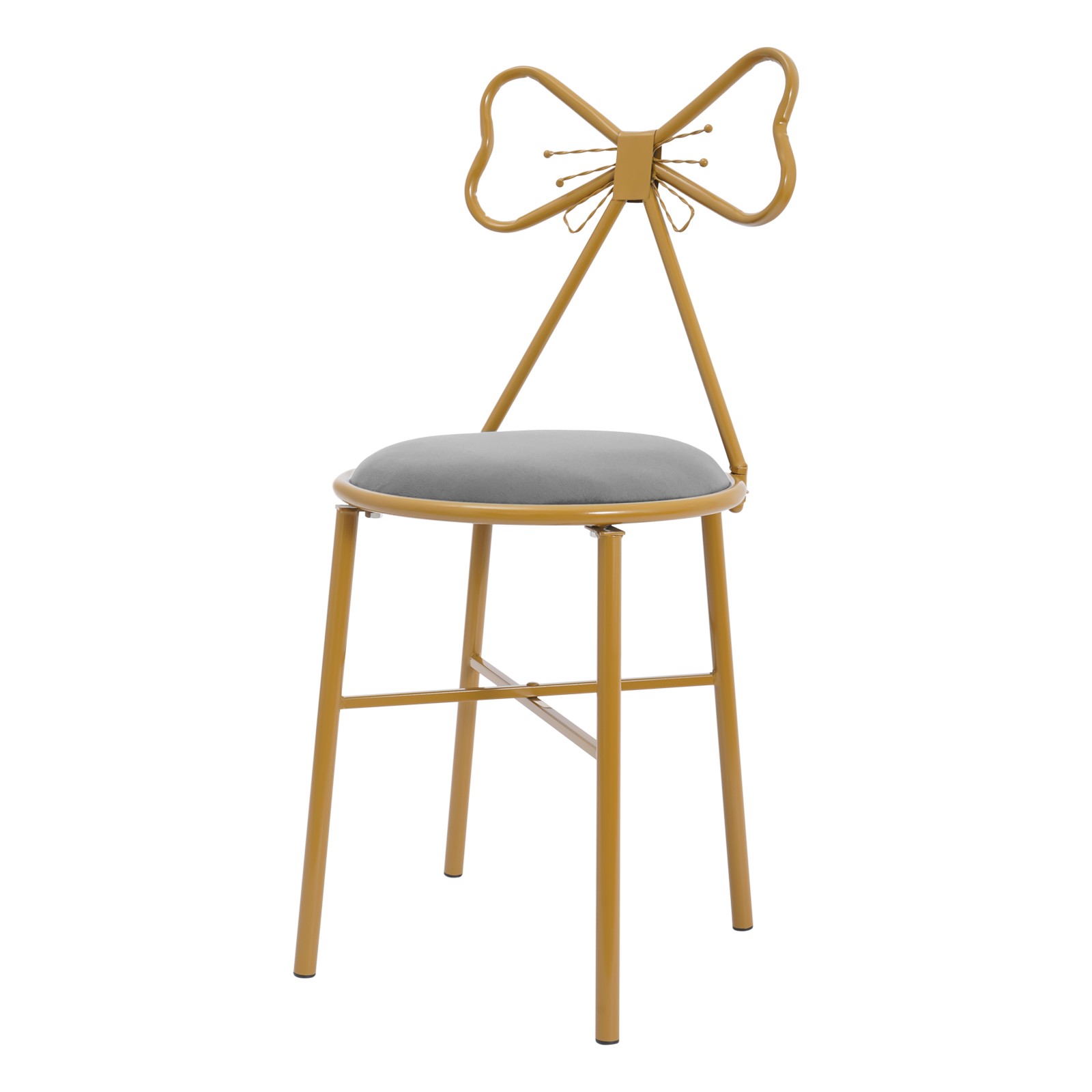 Modern Makeup Vanity Stool Living Room Butterfly Shaped Backrest Dining Chair