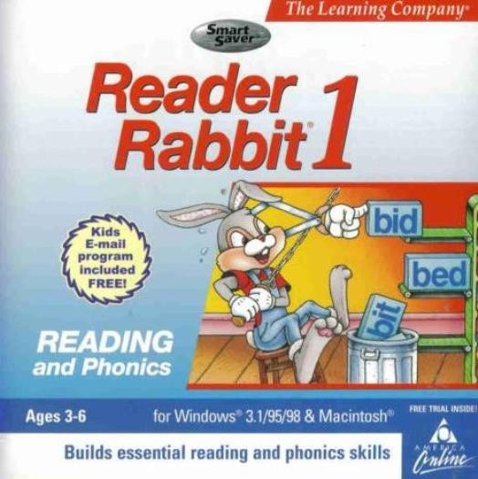 Reader Rabbit 1 PC MAC CD reading phonics word sounds letter kids learning game!