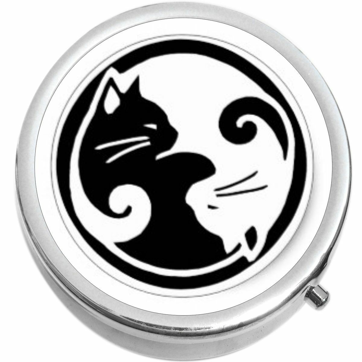Yin Yang Cats Medicine Vitamin Compact Pill Box