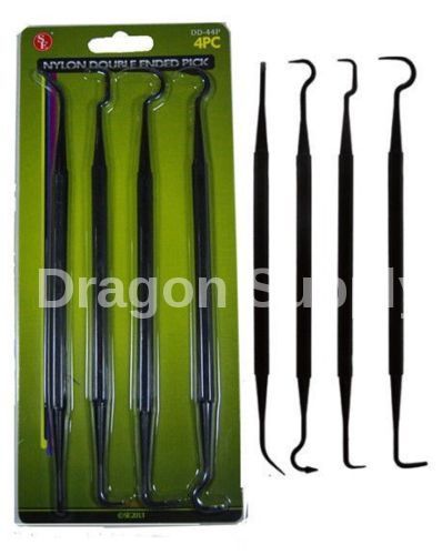 New 4pc 7 1/4" Nylon Double Ended Pick Set Gun Cleaning Crafts Electrical Auto