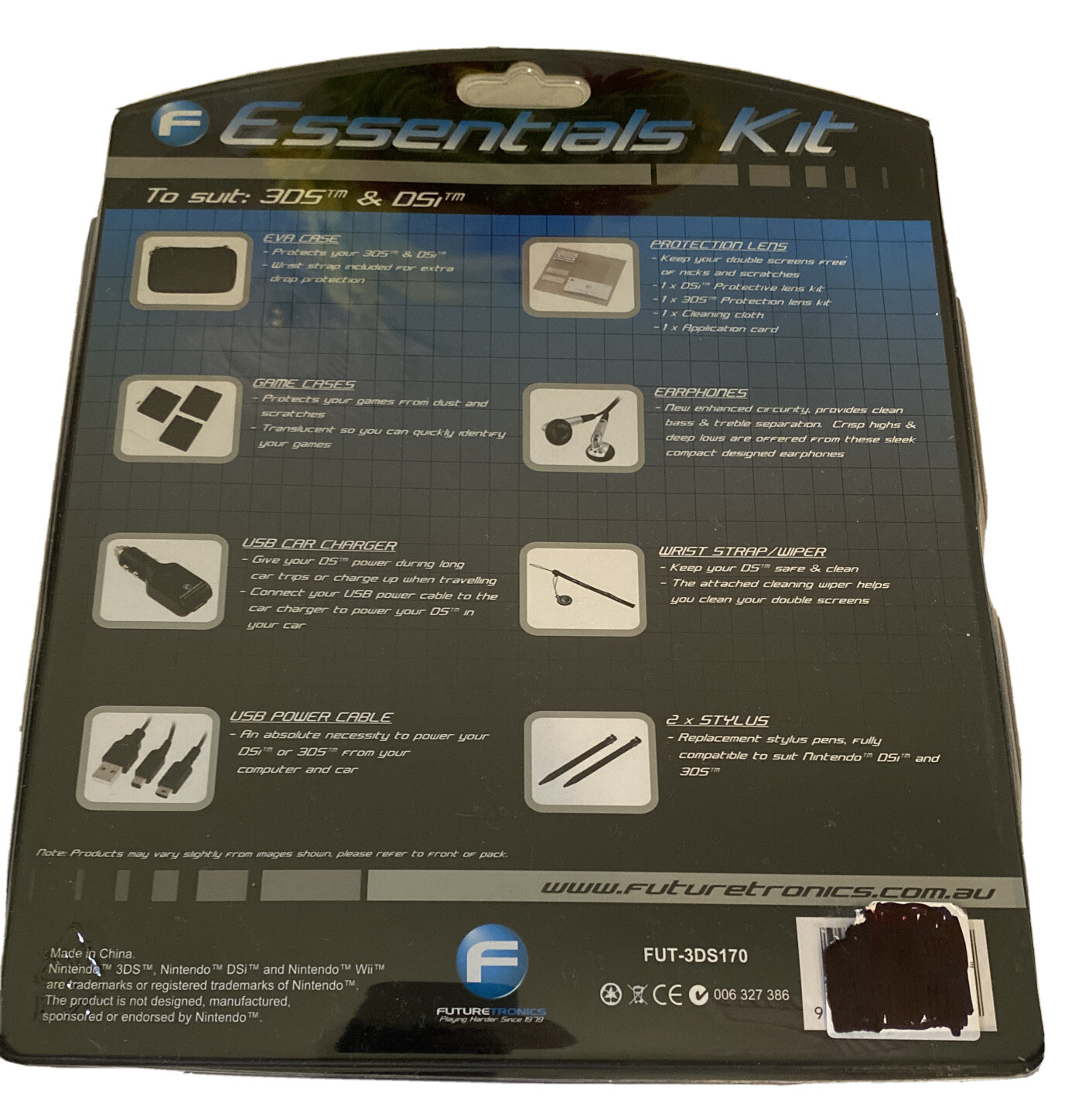 Essentials Gaming Kit To suit: 3DS &DSI FUTURE TRONICS Old school Kit
