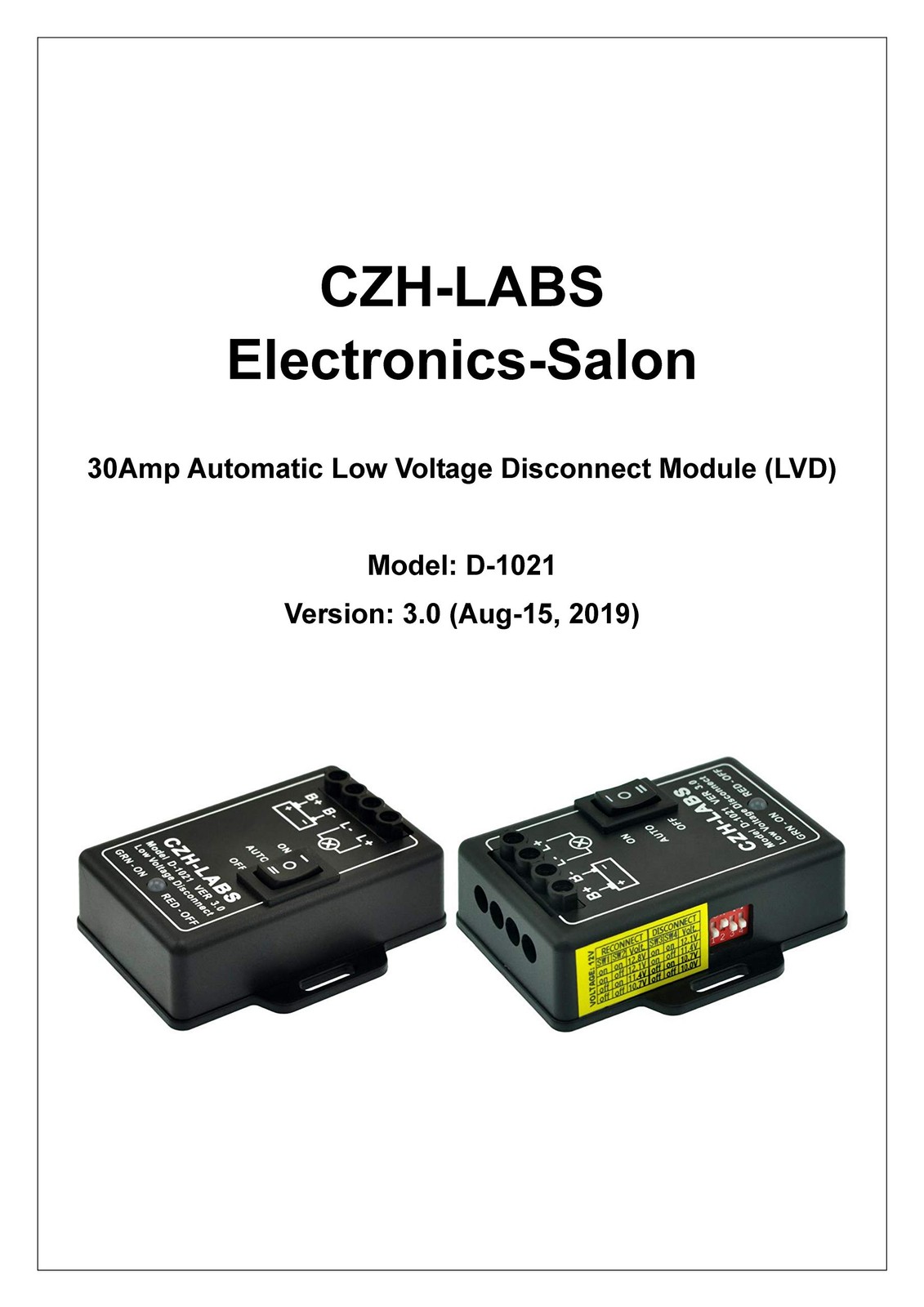 Czh-Labs Lvd Voltage Disconnect Module. 12V / Abs Panel Mount Terminal
