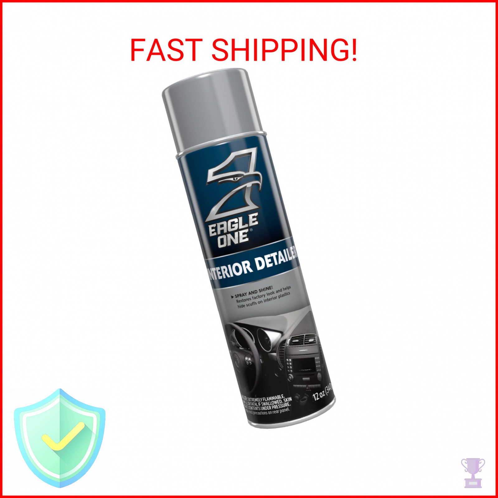 Eagle One Car Interior Detailer, One Step Detailer Spray for Cars, Trucks, 12 Oz