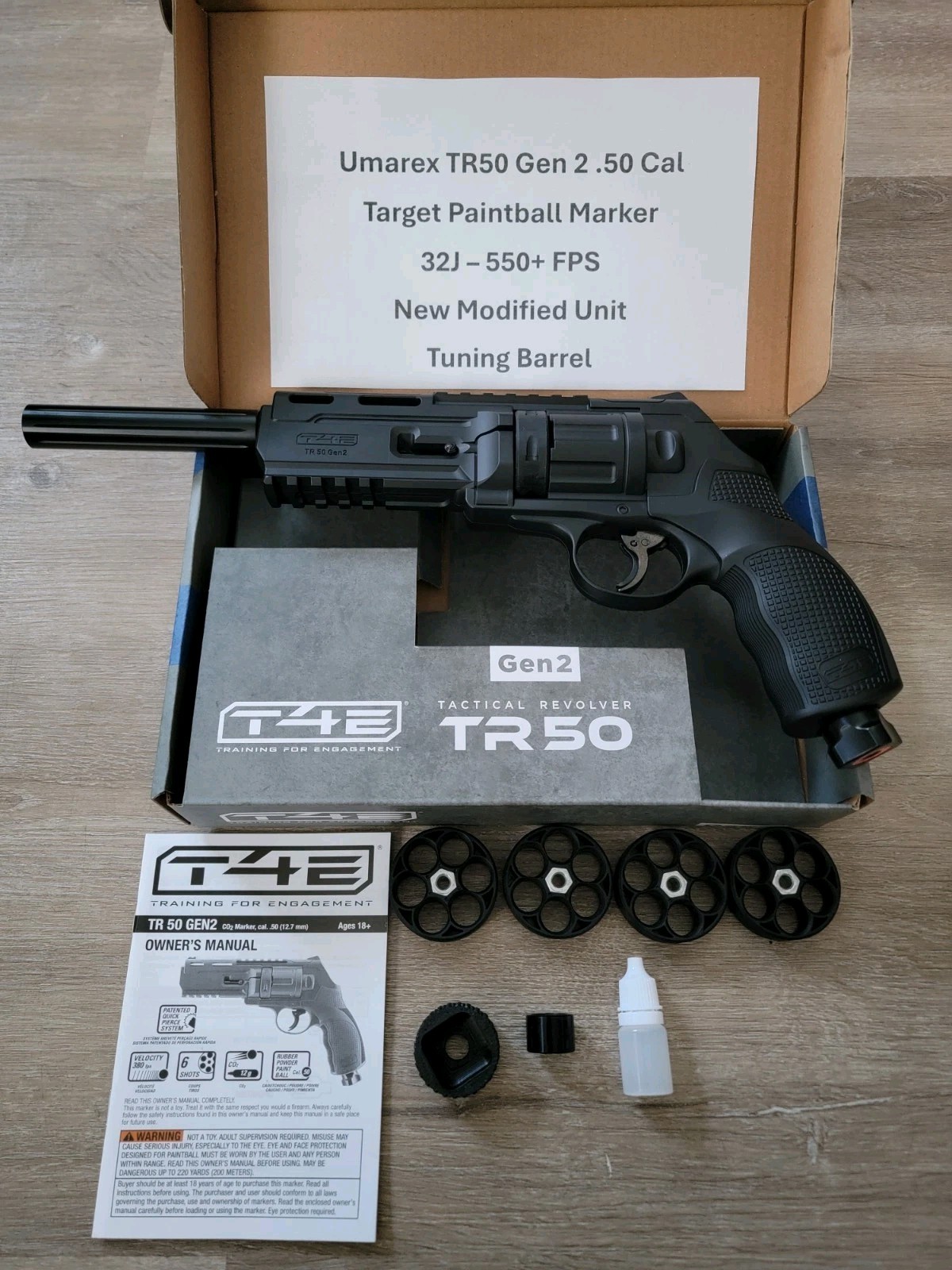 Umarex T4E (2292176) TR50 GEN2 CO2 Paintball Revolver - New/Mod  -  Up To 32J