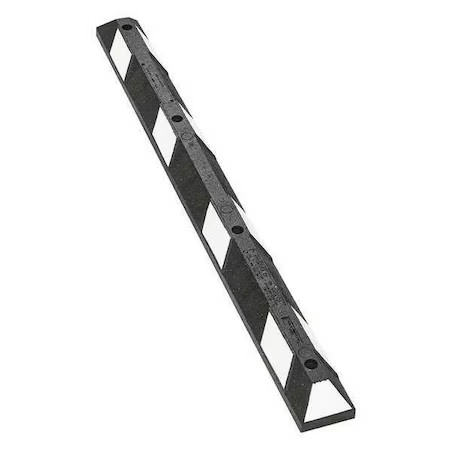 Zoro Select Gnrs1620wh Car Stop, Rubber, 4 In Height, 6 Ft Length, Black/White,