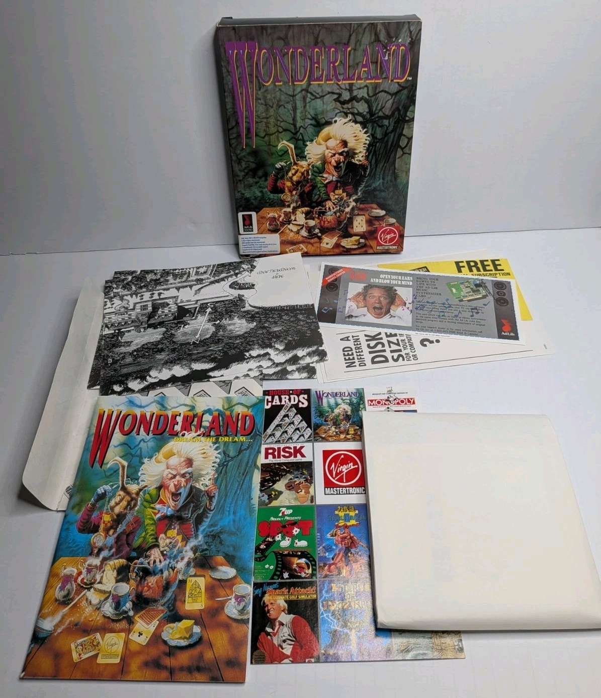 Wonderland (Virgin Mastertronic, 1991) PC MS-DOS 5.25” Disk Tandy 1000 CIB