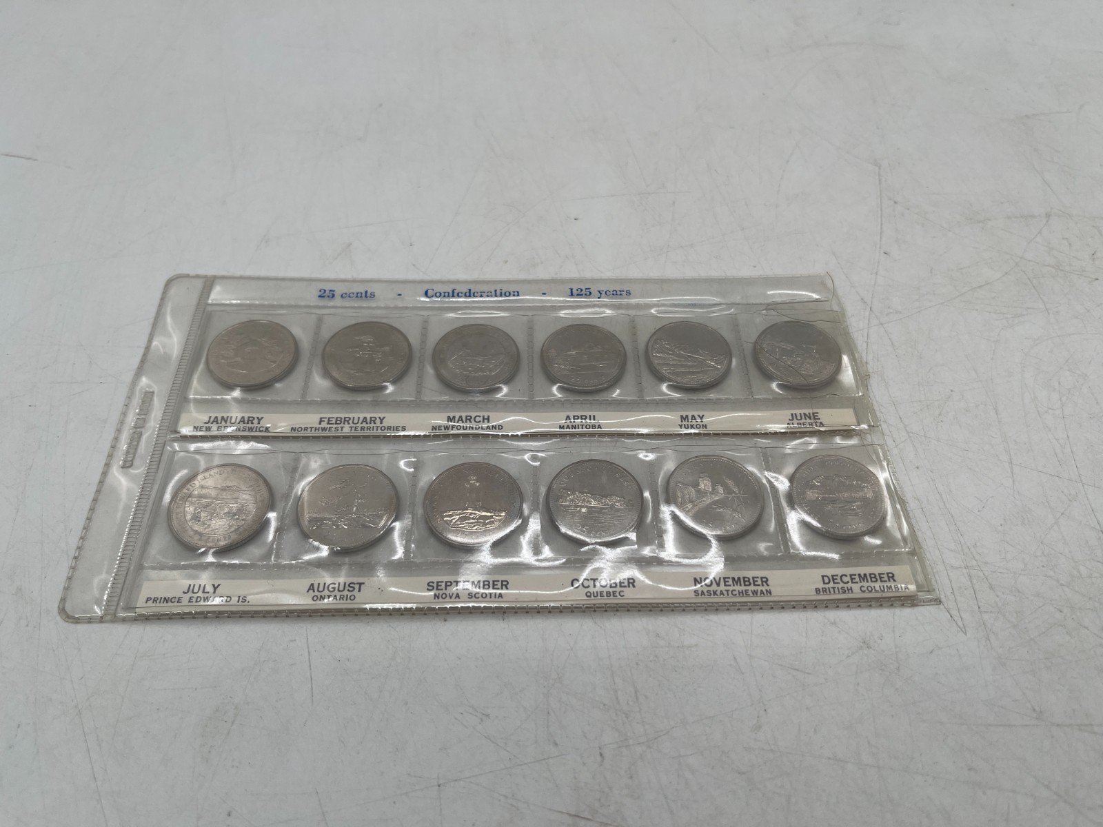 1992 Canada 25 Cents Confederation 125 Years Commemorative 12 Coin Set
