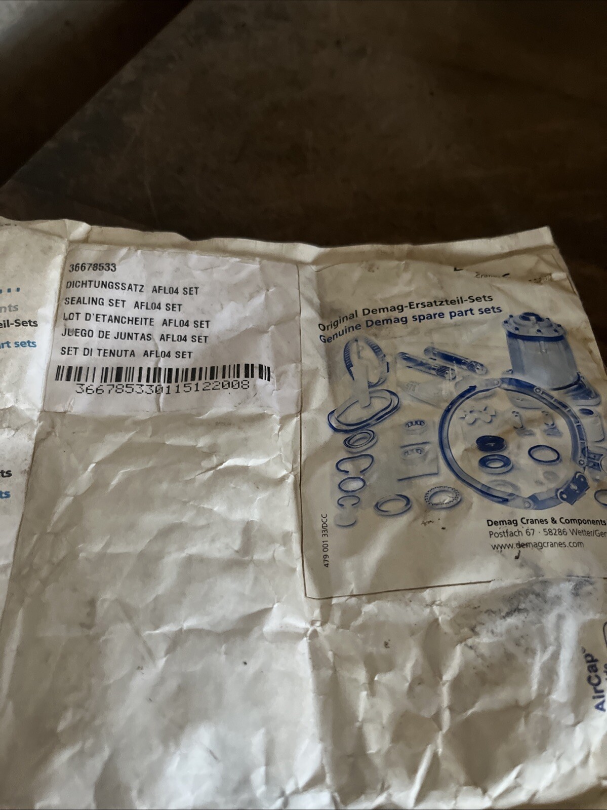 NOS Demag OEM Sealing Set 36678533