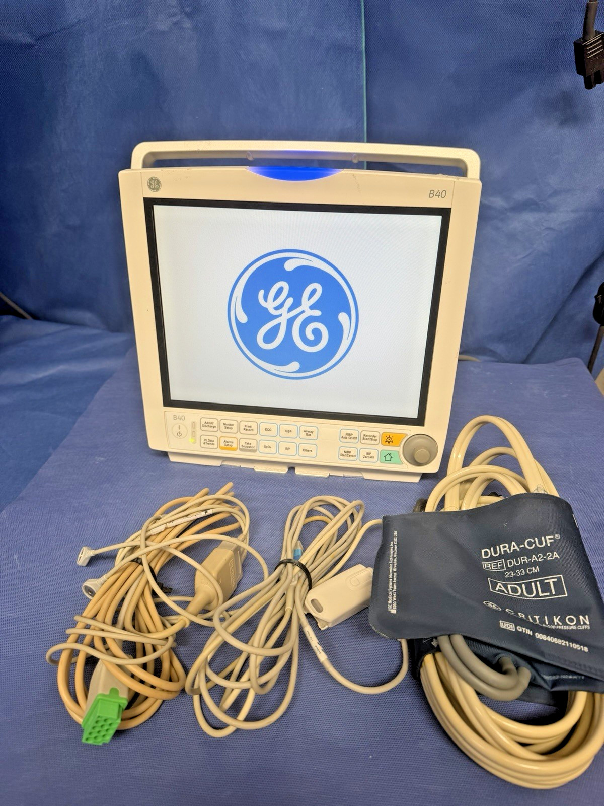 ✅GE B40 Patient Monitor w/ EKG, SpO2, NIBP, Temp, Printer, Power Cord - A
