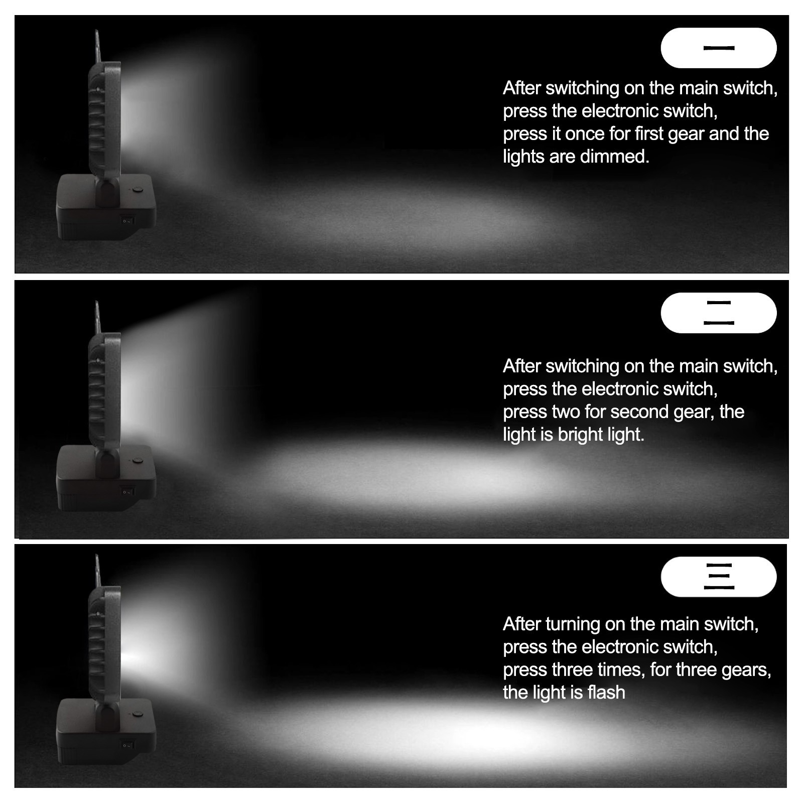 Easily Adjustable Cordless LED Work Light Compatible with For Metabo Batteries