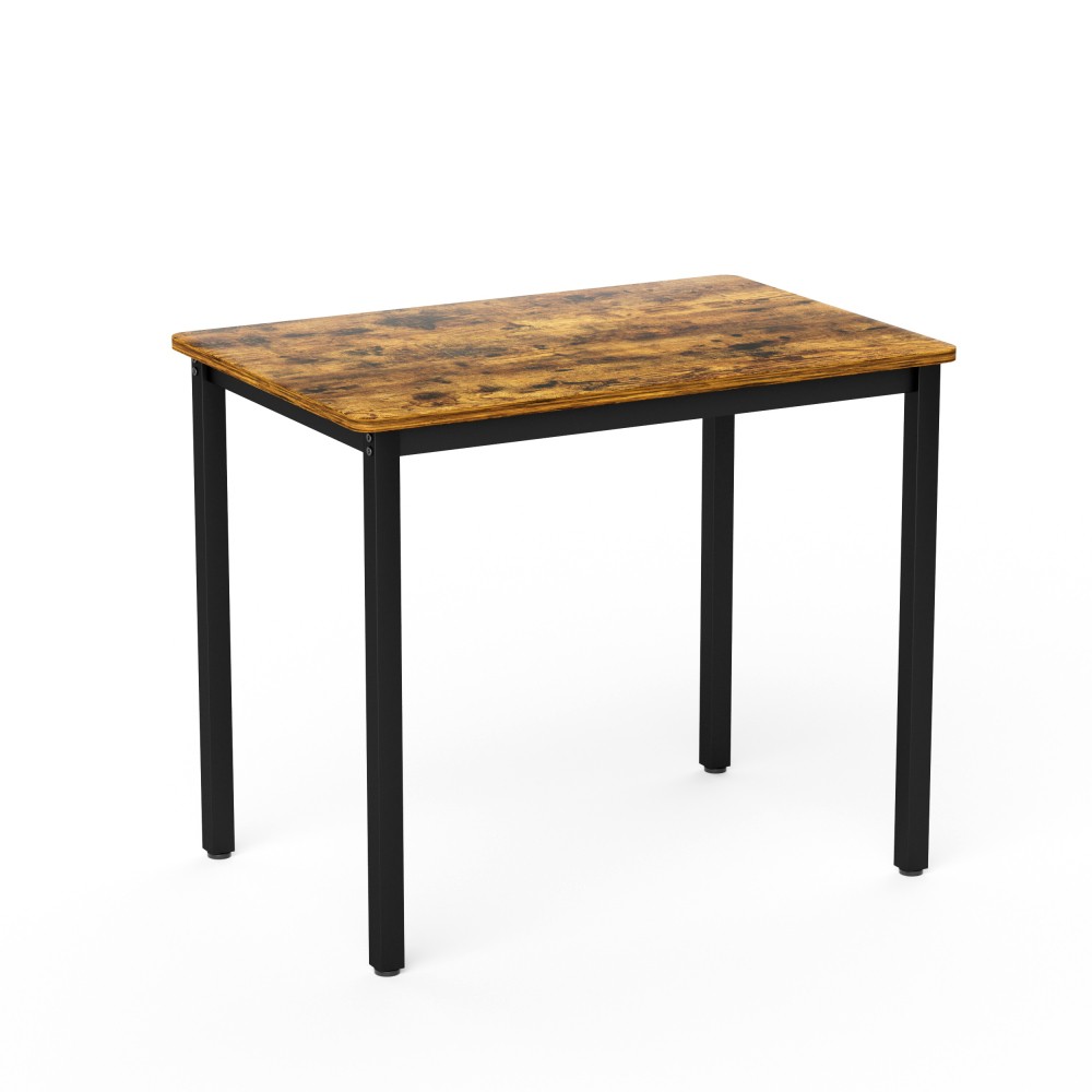 35" Dining Table with 2 Chairs, Industrial Kitchen Counter Set, Rustic Brown