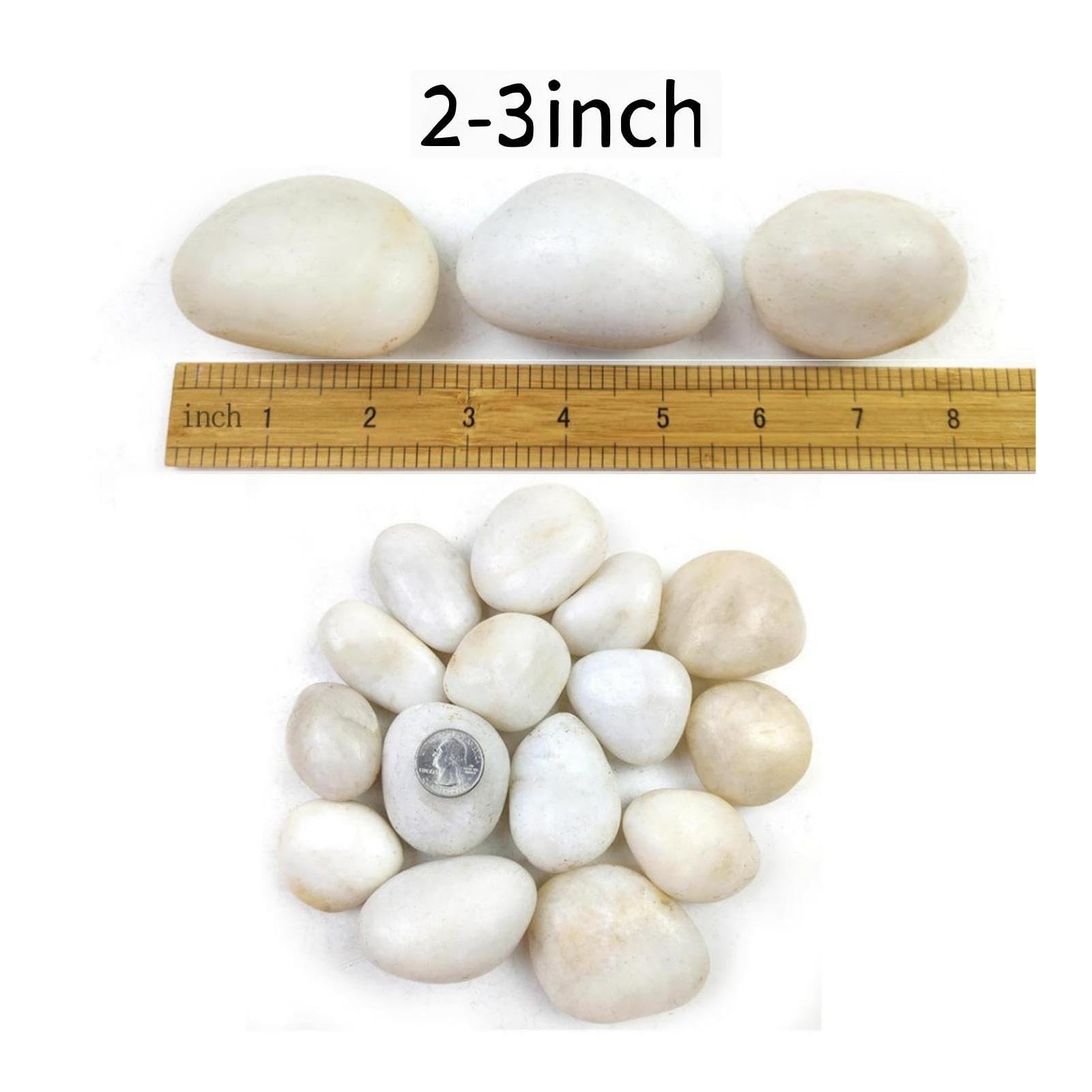 White river stones 5 lb, polished decorative stones 2 to 3 inches tall