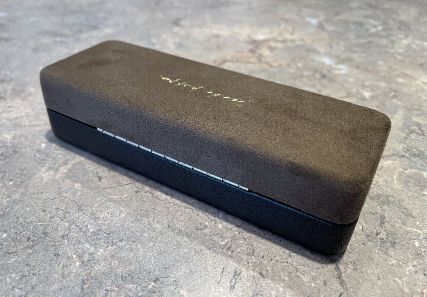Randy Jackson Hard Sided Eyeglass Case Clamshell Brown Suede