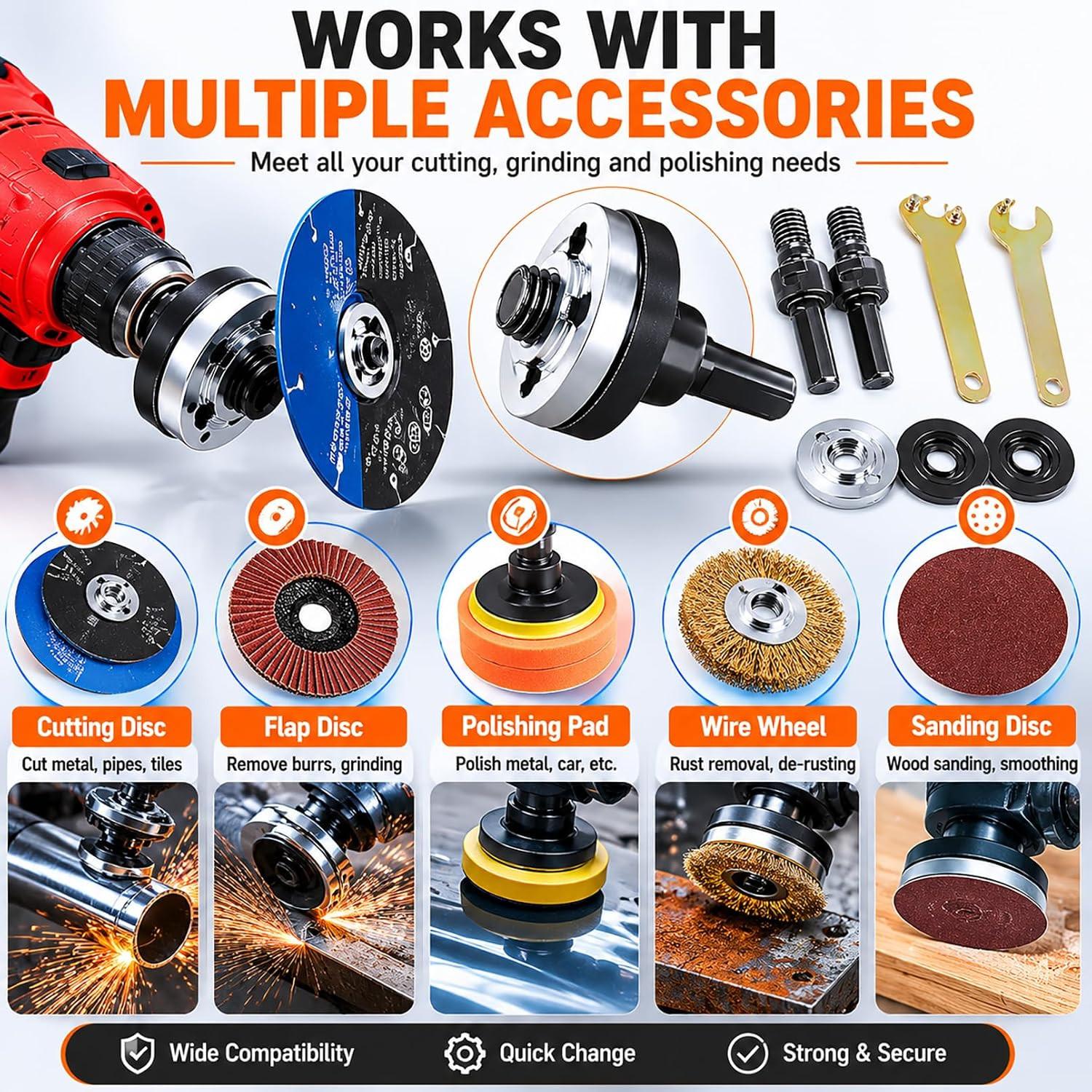 Electric Drill Angle Grinder Connecting Rod Set, 10Mm Conversion Angle Grinding