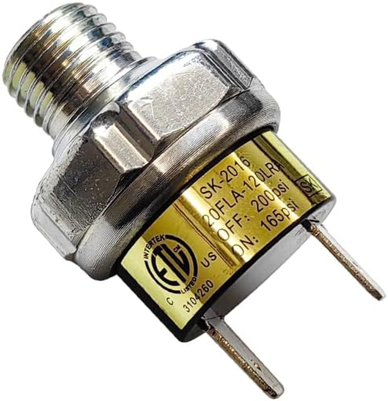 Air Pressure Switch 165-200 PSI 1/4" NPT Tank Mount for 12V/24V Air Compressor