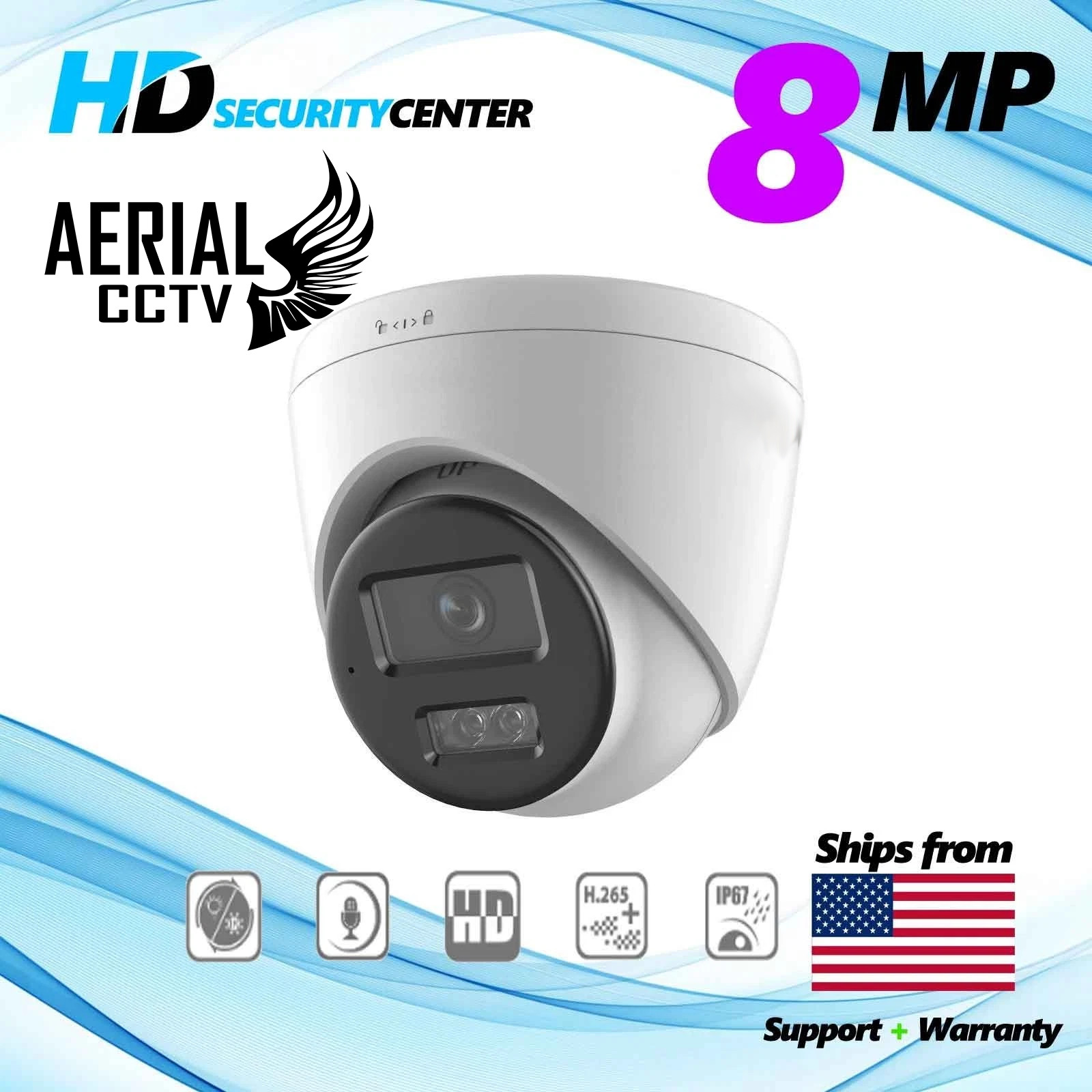 2CD1383G2-LIUF 8MP Smart Hybrid Light Fixed Turret Network 2.8mm Security Camera
