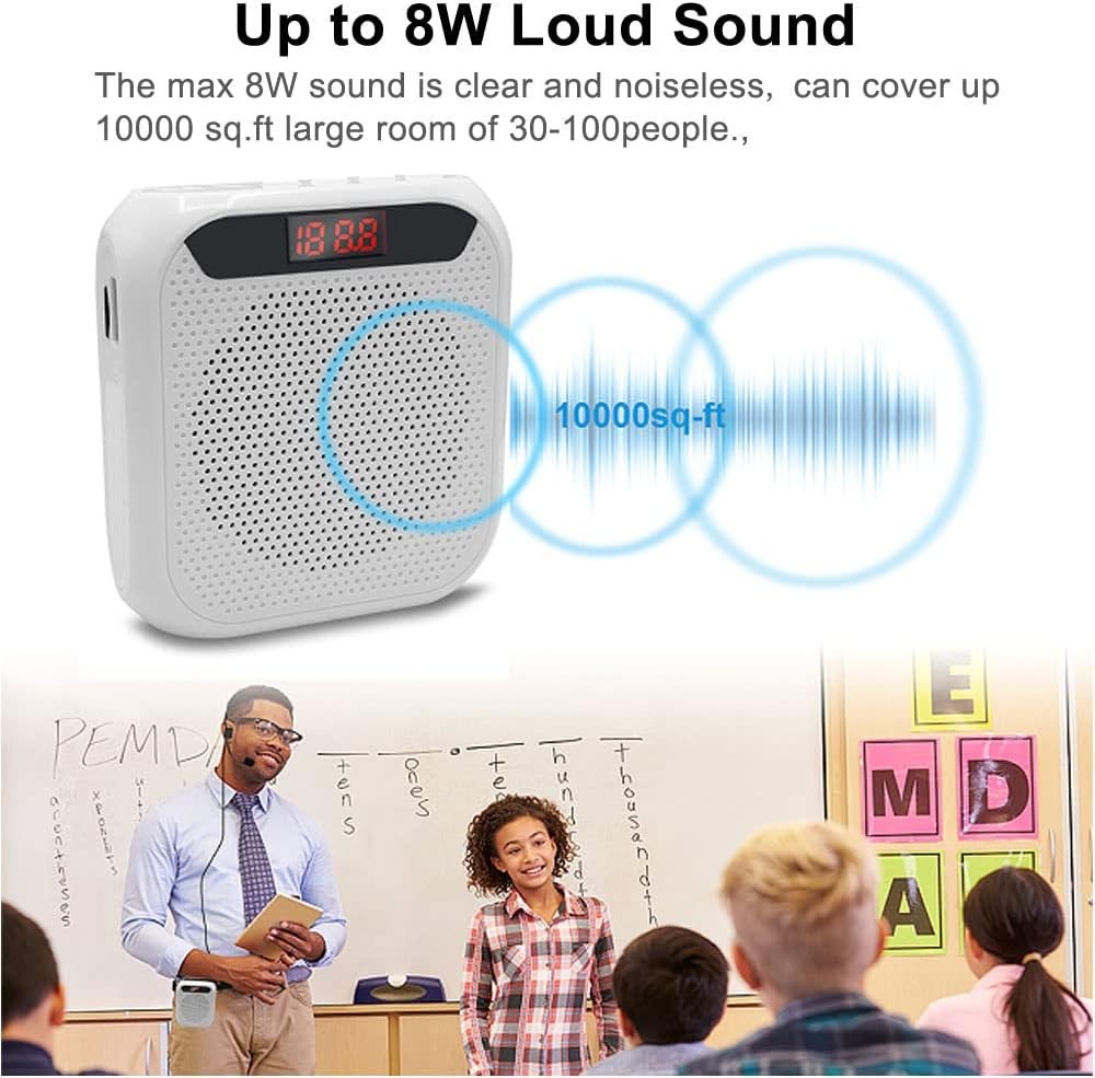 Amplificador de Voz para Profesor con Micrófono Portátil y Altavoz