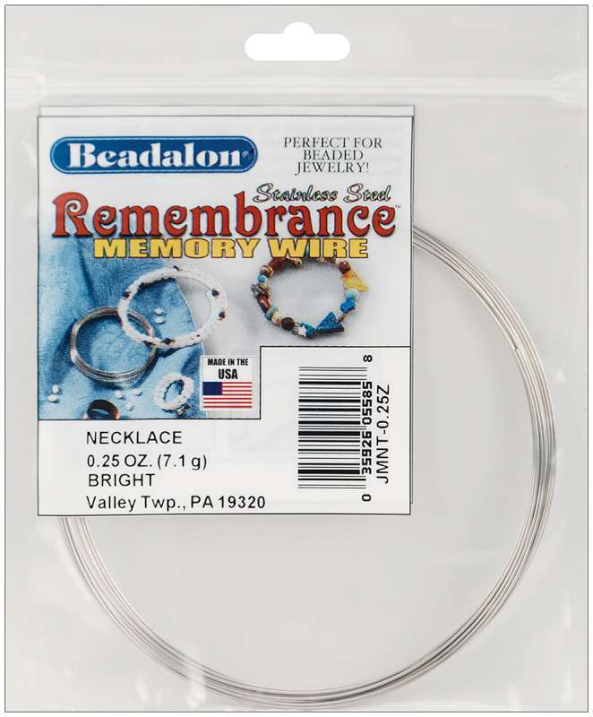 Remembrance Memory Wire Necklace .62mm .25oz Bright - 9 Coils
