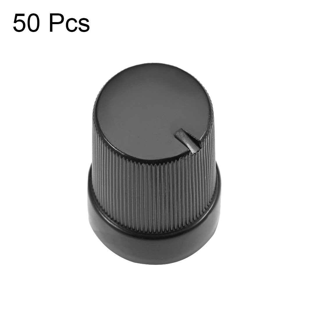 50Pcs 6mm Insert Shaft 10x14mm Plastic Potentiometer Rotary Knob Pots Black
