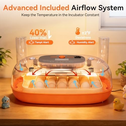 Incubators for Hatching Eggs, Egg Incubator with Automatic Egg Turning and Humid