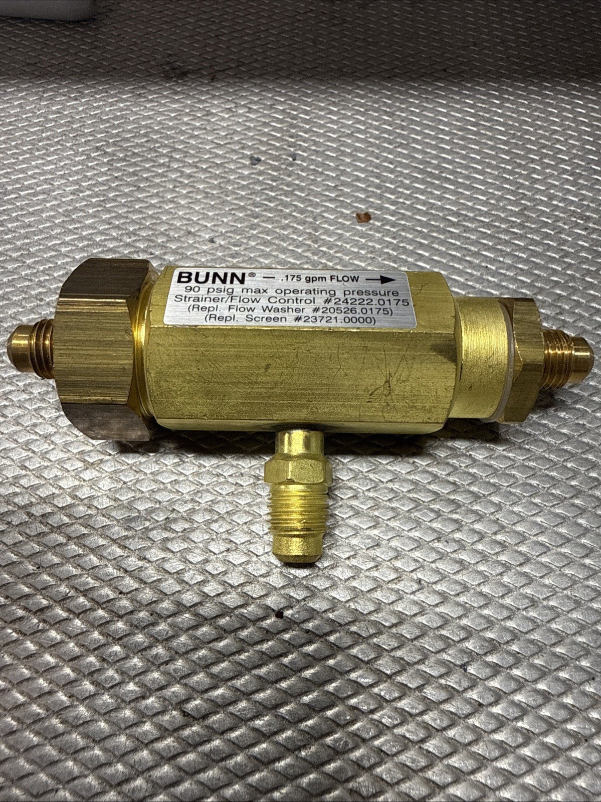 Bunn 90PSI STRAINER/CONTROL ASSEMBLY  24222.0175.