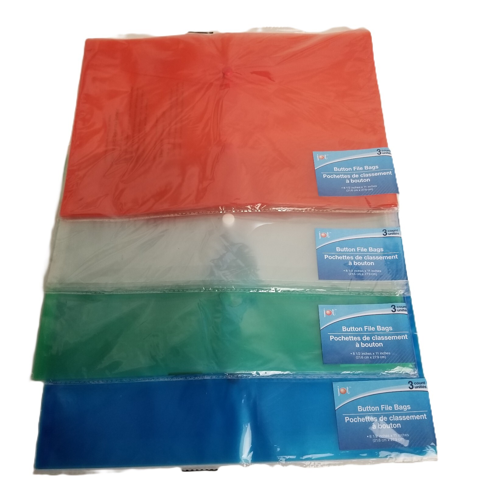 Plastic Document Wallets 12 Pack Button Closure Letter Size Office Organization