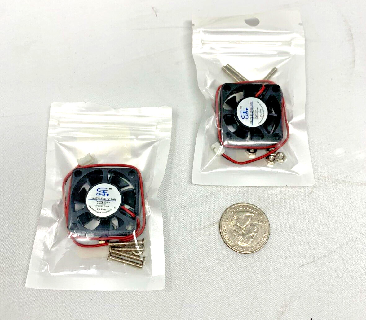 2 x 30mmx30mmx10mm 2-pin 5v Brushless DC Cooling Fan  30mm Gdstime