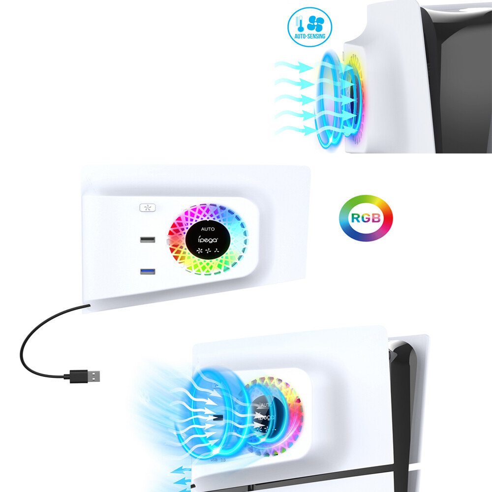 For PS5slim Game Console Side Intelligent Temperature Controlled Cooling Cooler