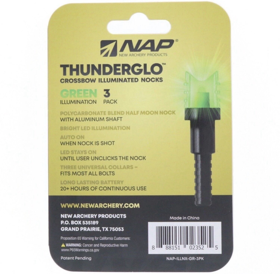 5 Packs Lighted Arrow Nocks for Compound Bow THUNDERGLO™ 3 Pack Universal Fit