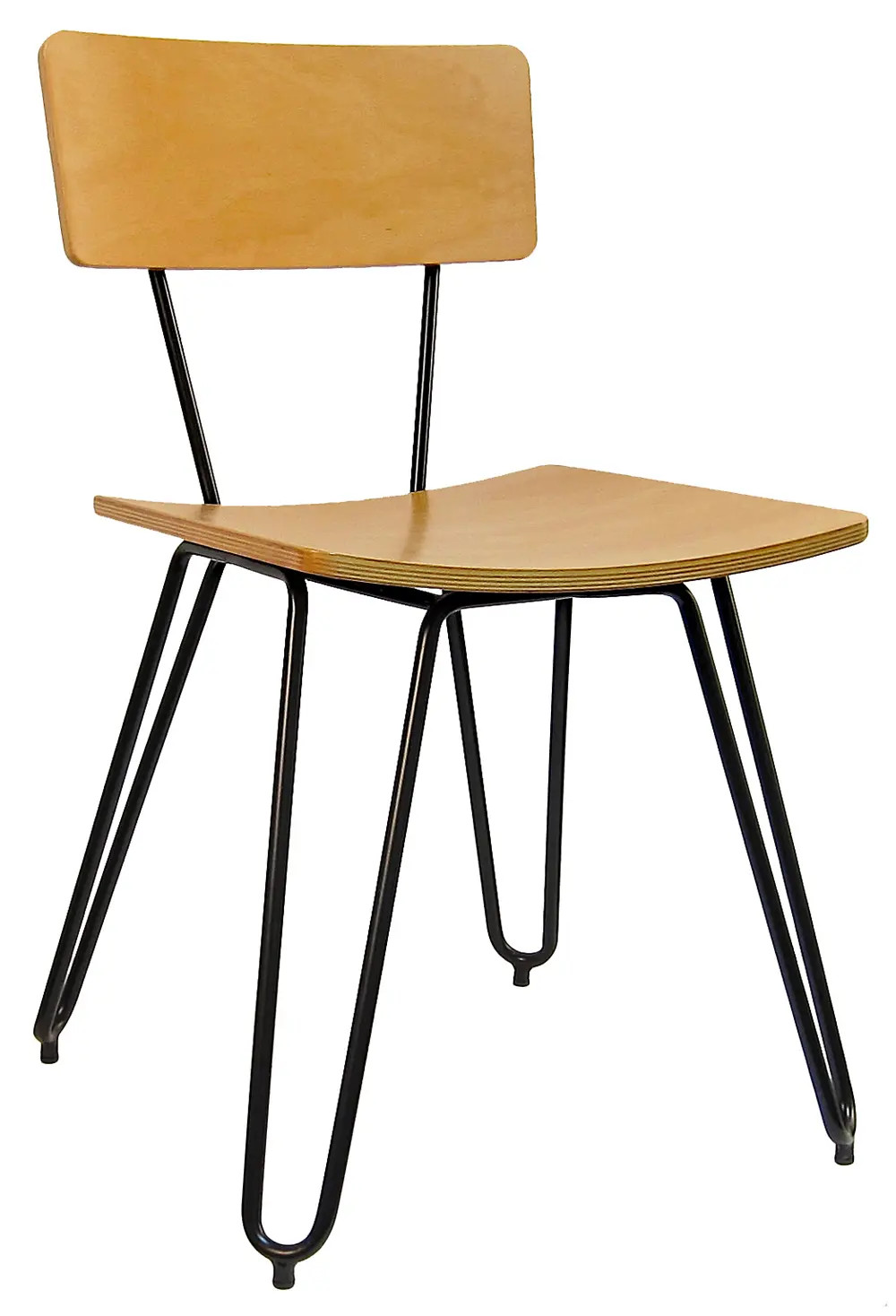 H&D Commercial Seating 6273 Metal Chair w/ Veneer Seat & Back. Natural Finish