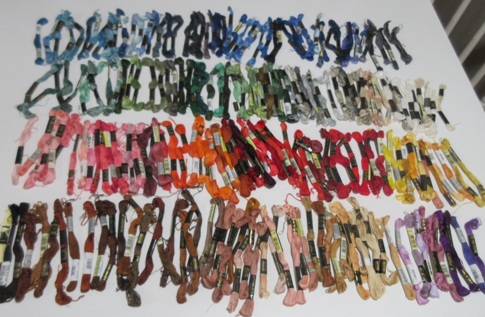Lot of 238 DMC+ Embroidery Floss Skeins Cross Stitch Thread Mixed MOST FULL/NEW