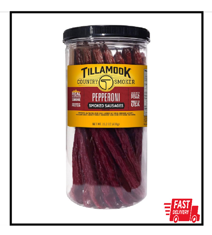 Tillamook Country Smoker Real Hardwood Smoked Sausages, Pepperoni, 15.2 Ounce Ta
