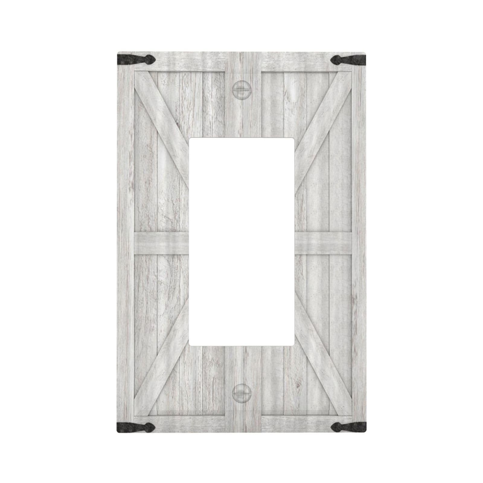 Xuejiaku Light 1 Gang Single Rocker - 5 x 3 in, Rustic Wooden Barn Door
