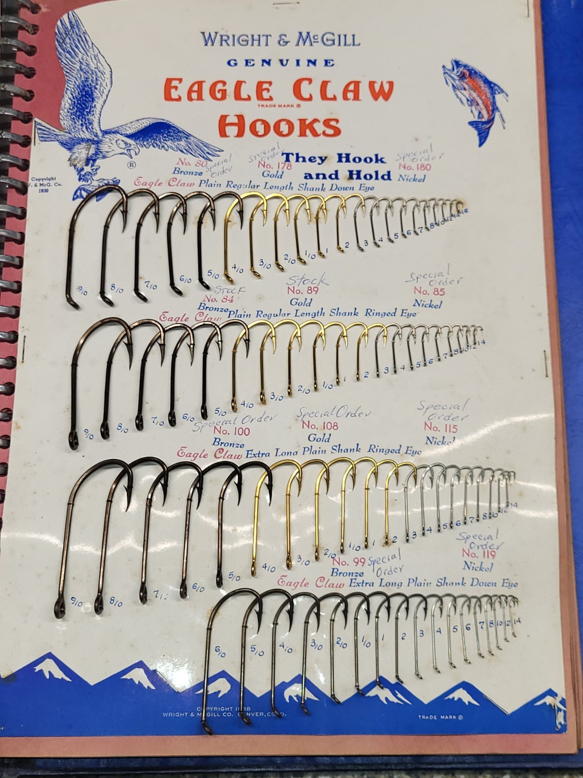 Wright & McGill Eagle Claw fishing Hooks Salesman Sample 14 pages