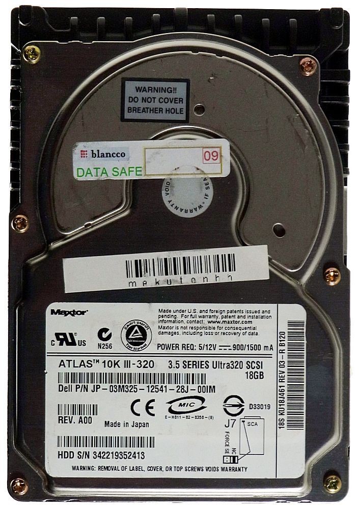 Maxtor Dell 18GB SCSI 80 Pin 10Krpm 3.5in HDD ( KU18J461 KU18J46 Tested Working