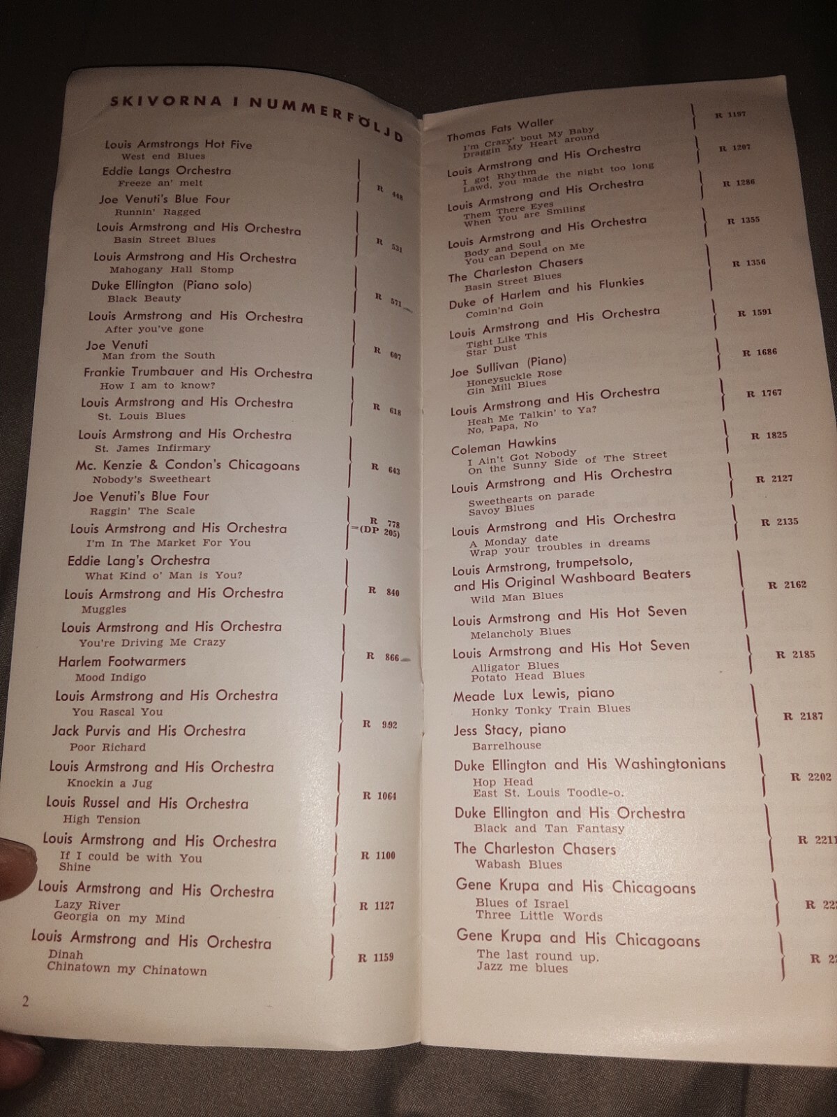 Parlophone Swing Record Catalog 1950