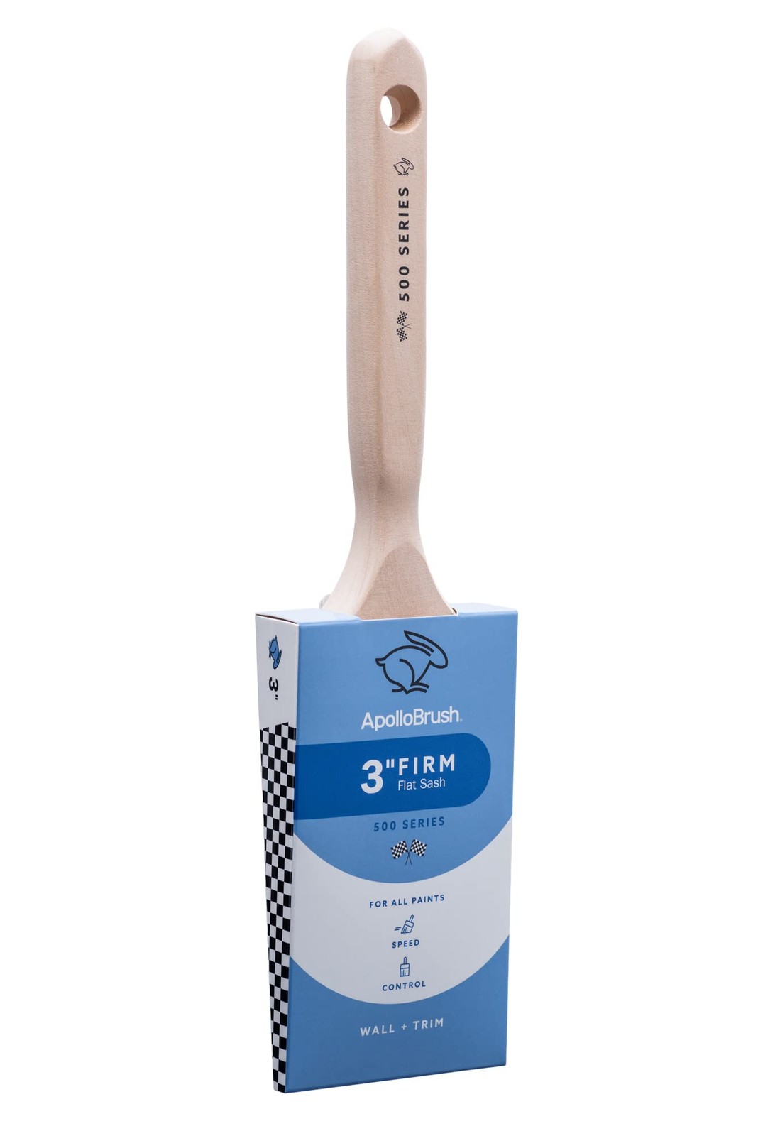 Apollo Brush 500 Series Poly Blend Firm Flat Sash Paint Brush (3 Inch)