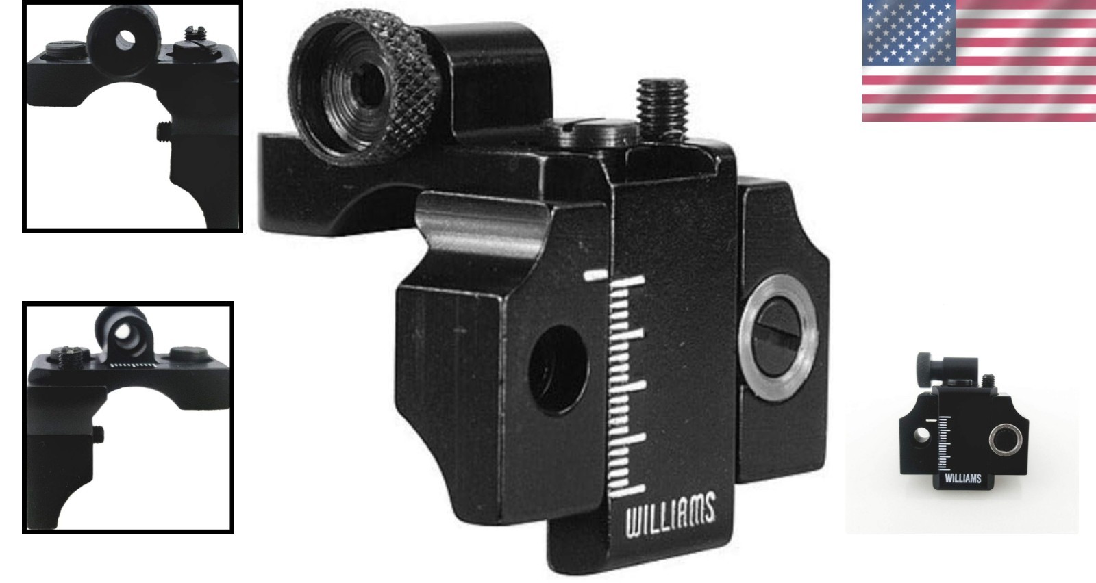 Williams Lightweight 5D Rifle Peep Sight, Black