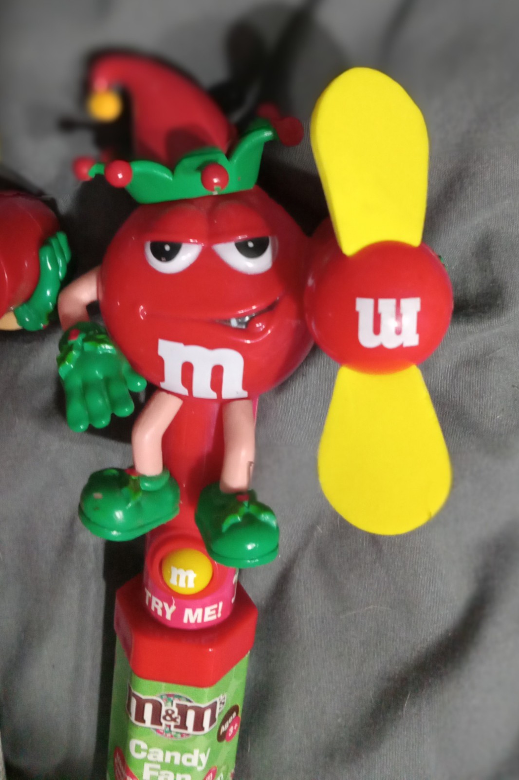 TWO-M&Ms Christmas Red Character Candy Fan Dispenser Without Candy