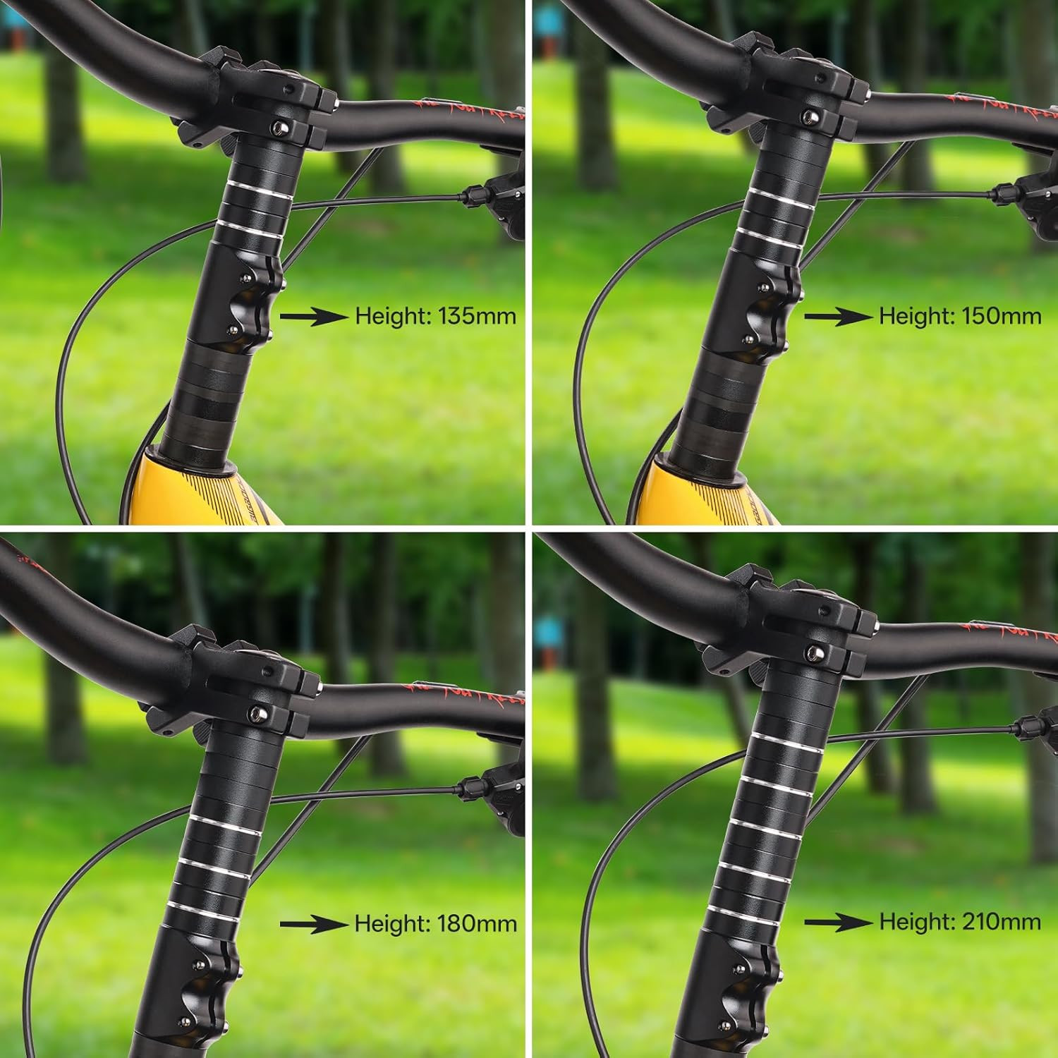 Bike Stem Riser Extender - 1-1/8" 28.6Mm Fork Bicycle Stem Riser, 6 Sizes (90/11
