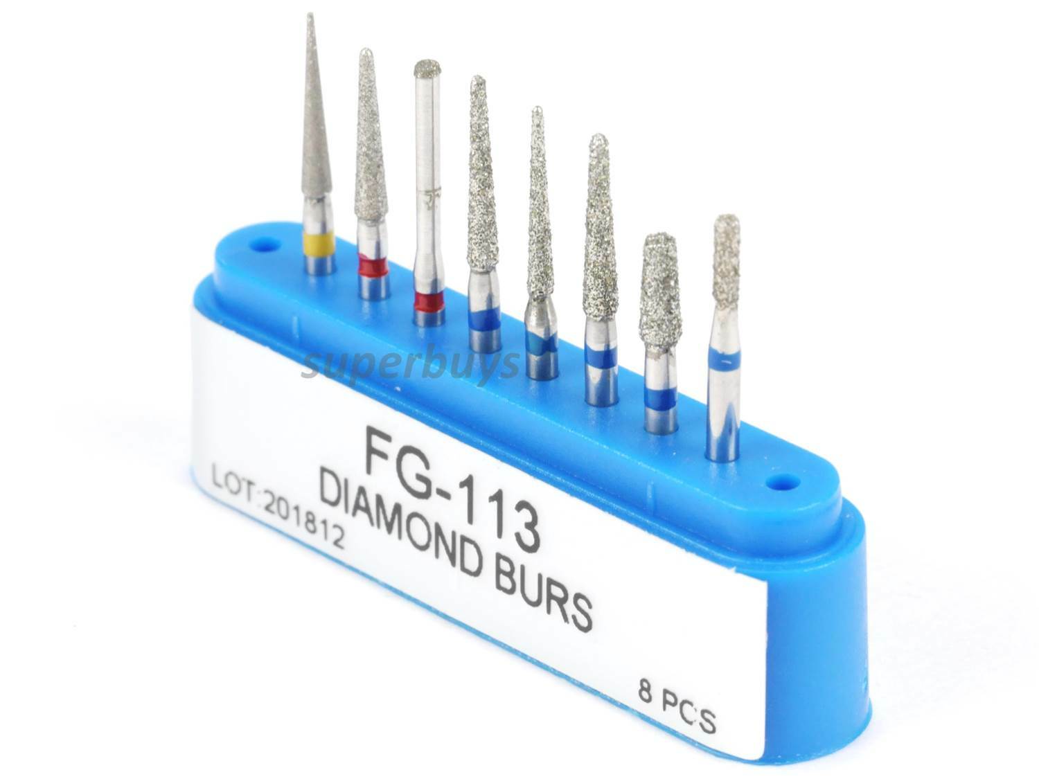 8pcs FG-113 Diamond Dental Lab Drill Bit Burs Burr Crown Preparation Molar Teeth