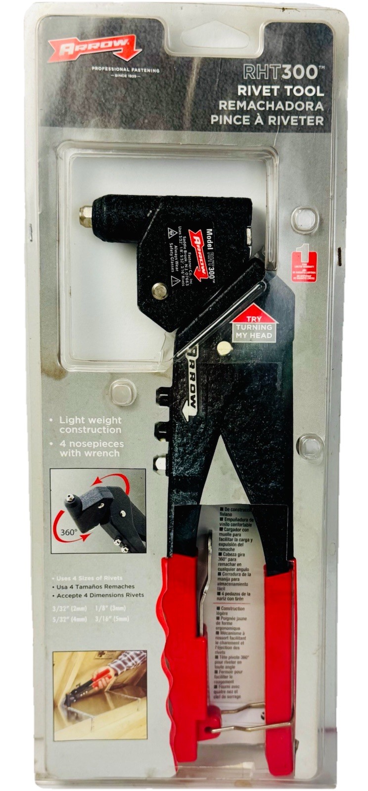Arrow RHT300 Swivel Head Rivet Gun Riveter Tool NEW Sealed Heavy Duty