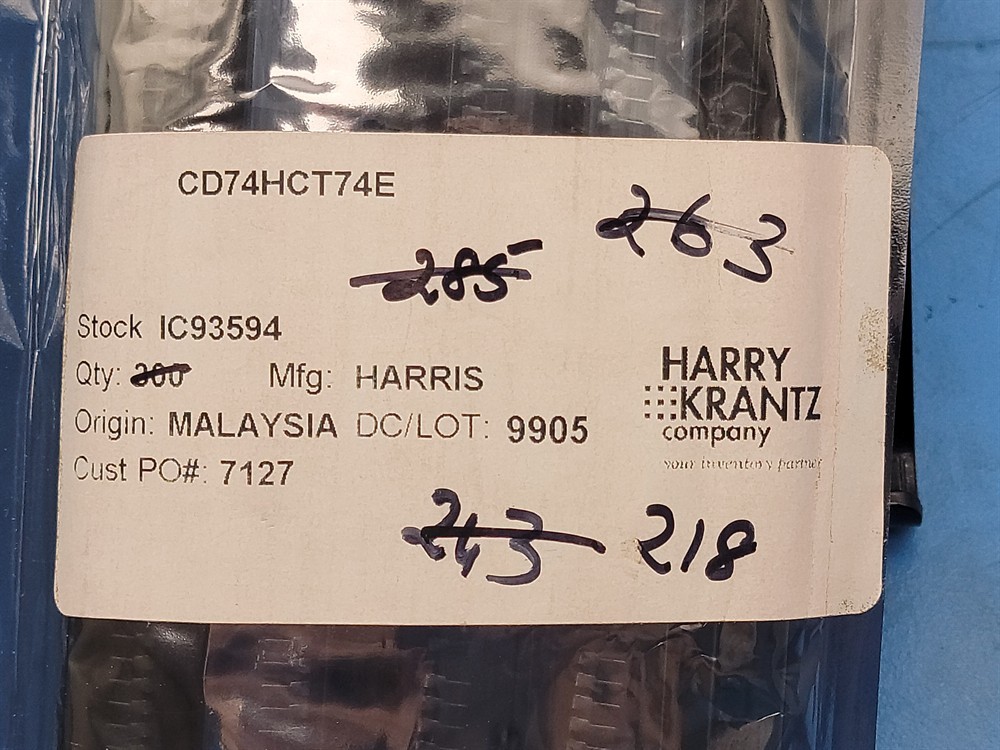 New (278pcs) CD74HCT74E HARRIS SEMI IC Logic