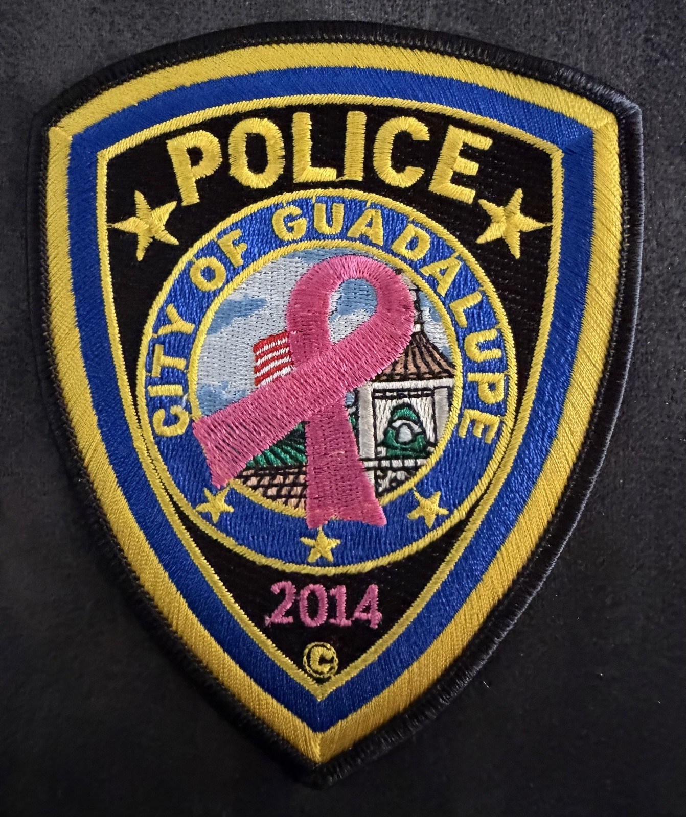 California Pink (Cancer Awareness) Patch. Guadalupe Police Dept.