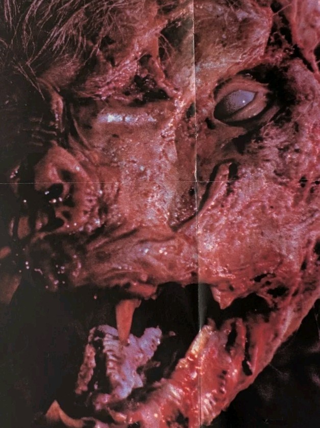Old Lady Bleeding & Gargoyle Demon Bat Vintage Horror Double Sided Quad Poster