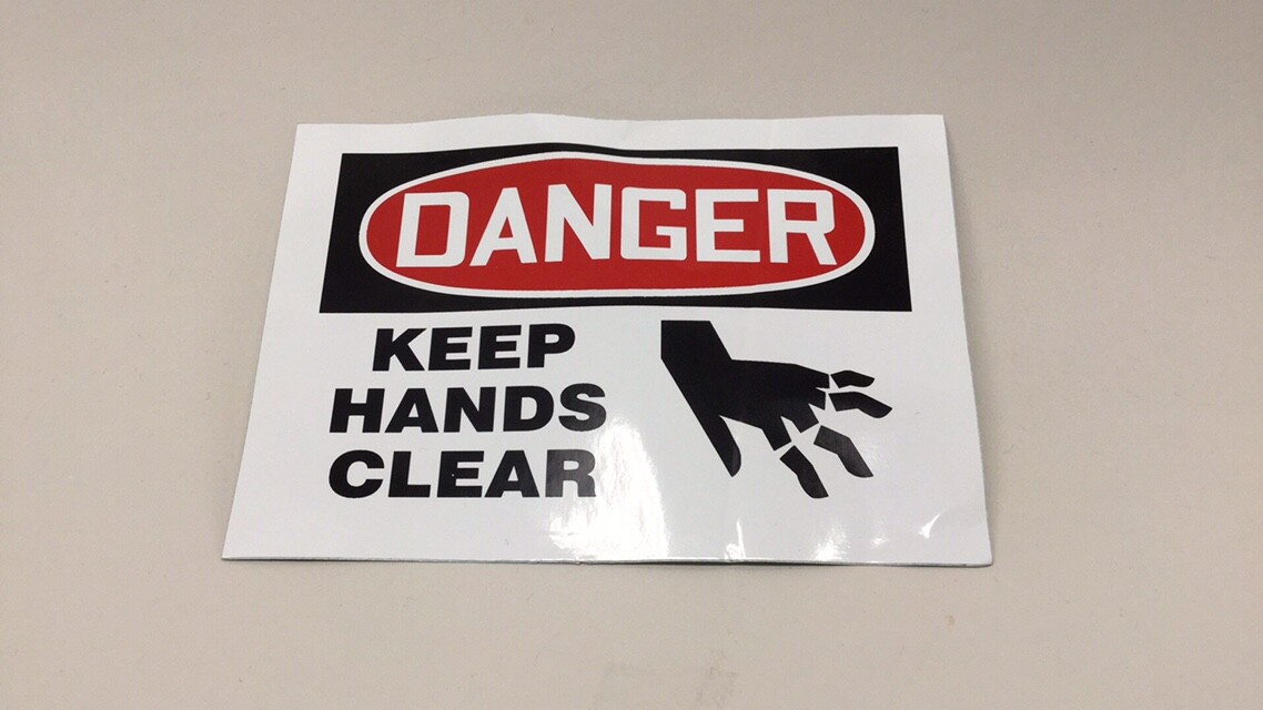 Accuform LEQM133VSP Safety Label "DANGER KEEP HANDS CLEAR" Sticker 3 1/2" X 5"