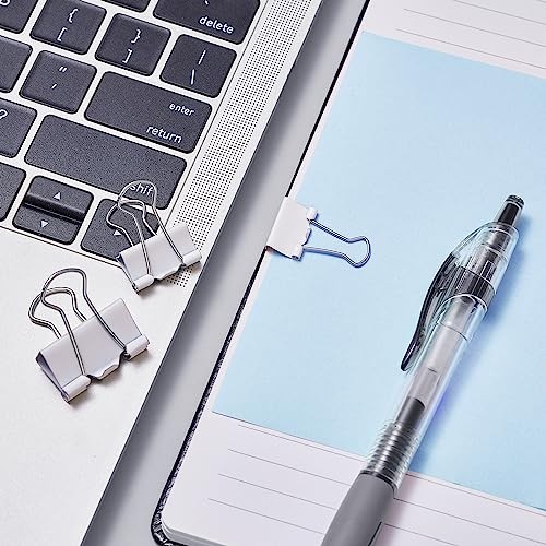 Binder Clips Assorted Sizes, White Binder Clips Set for Office and Home Use -