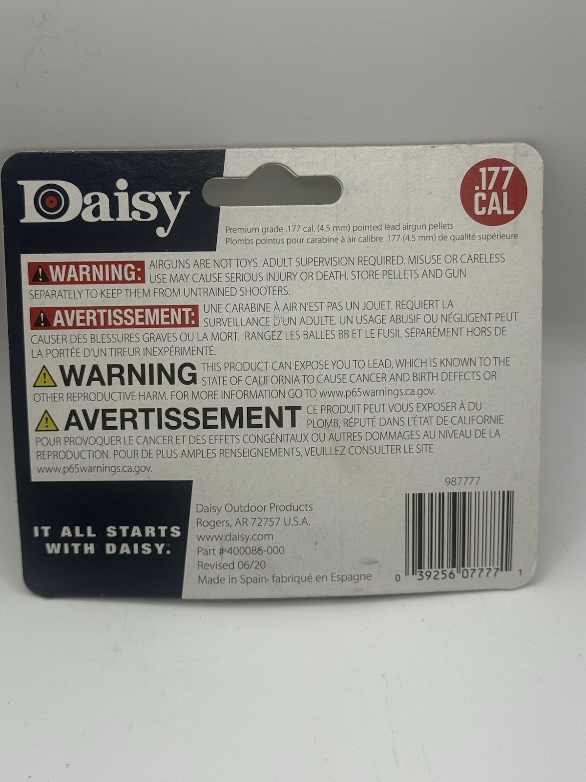 (Lot Of 2) 250ct Daisy POINTED Air Gun Pellets .177 4.5mm Hunting Precision Max