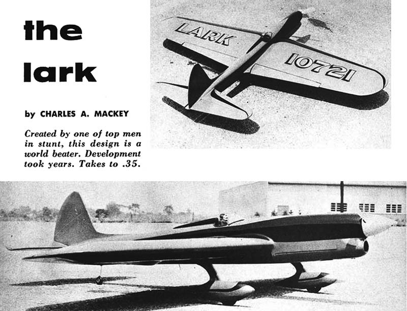 Model Airplane Plans (UC): The Lark 54" Stunt for .35 by Charles Mackey